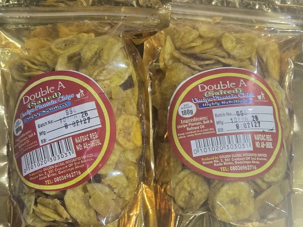 Double A Salted Unripe Plantain Chips 180g